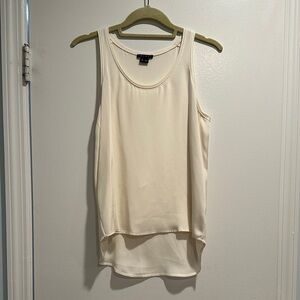 Theory Silk Elegant Cream Sleeveless Top